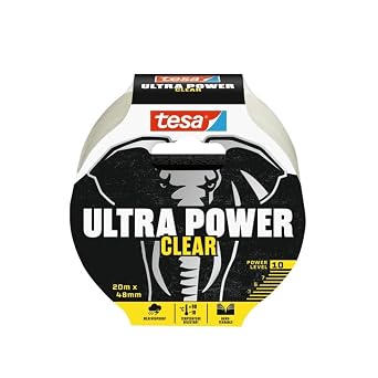 tesa Ultra Power Clear 56497-00000-00 Adhesive Repair Tapes Transparent L x W 10 m x 48 mm Pack of 1