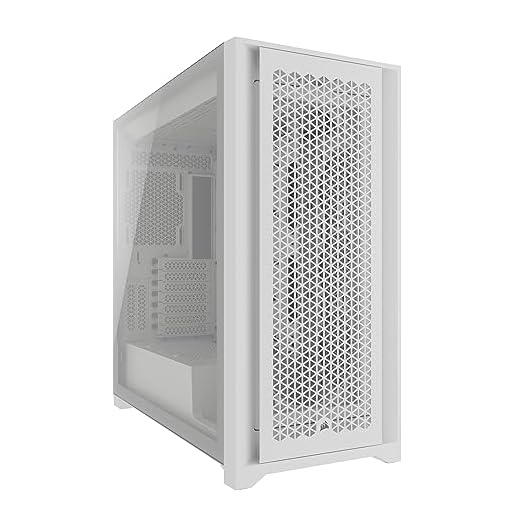 CORSAIR 5000D CORE AIRFLOW Mid Tower ATX PC Case - Nessuna Ventola Inclusa - Pannello Laterale in Vetro Temperato - Design ad Alto Flusso D'aria - Interni Spaziosi per Più Radiatori da 360 mm - Bianco