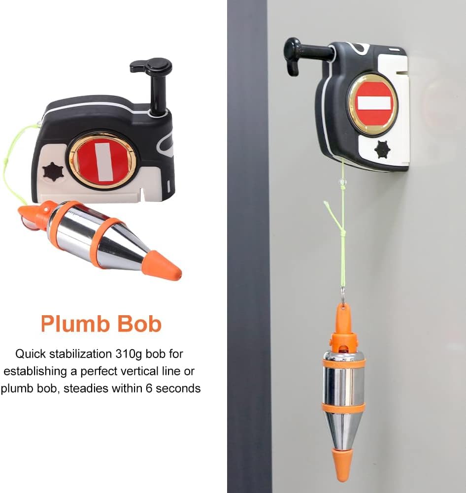Fil à Plomb Magnétique, 310g Plumb-Rite Bobs à Plomb Magnétiques Avec Cordon à Rappel Automatique De 4,5m, Plumb Bob Setter Outil De Mesure Vertical Pour La D'industrie De Construction