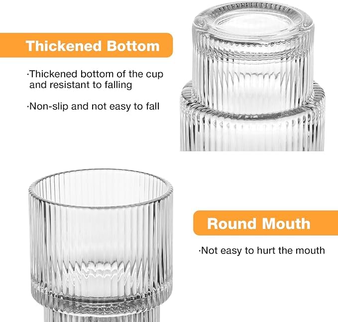 Image of WRINGO 280ml Italian Premium Juice Glasses and Transparent Water Glass Medium Size Tumbler Glasses for Drinking Water and Cocktail (Dot, Set of 12)