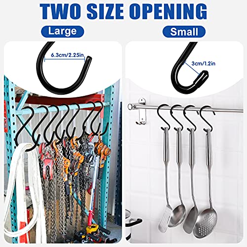 Bolatus 6 Stück S Haken Groß 6in/15CM Belastbar bis 30KG S-förmige Hängehaken Schwarz Schwerlast Metallhaken Anti-Rost Haken für Küche Badezimmer Schlafzimmer Büro Edelstahlhaken - Image 4