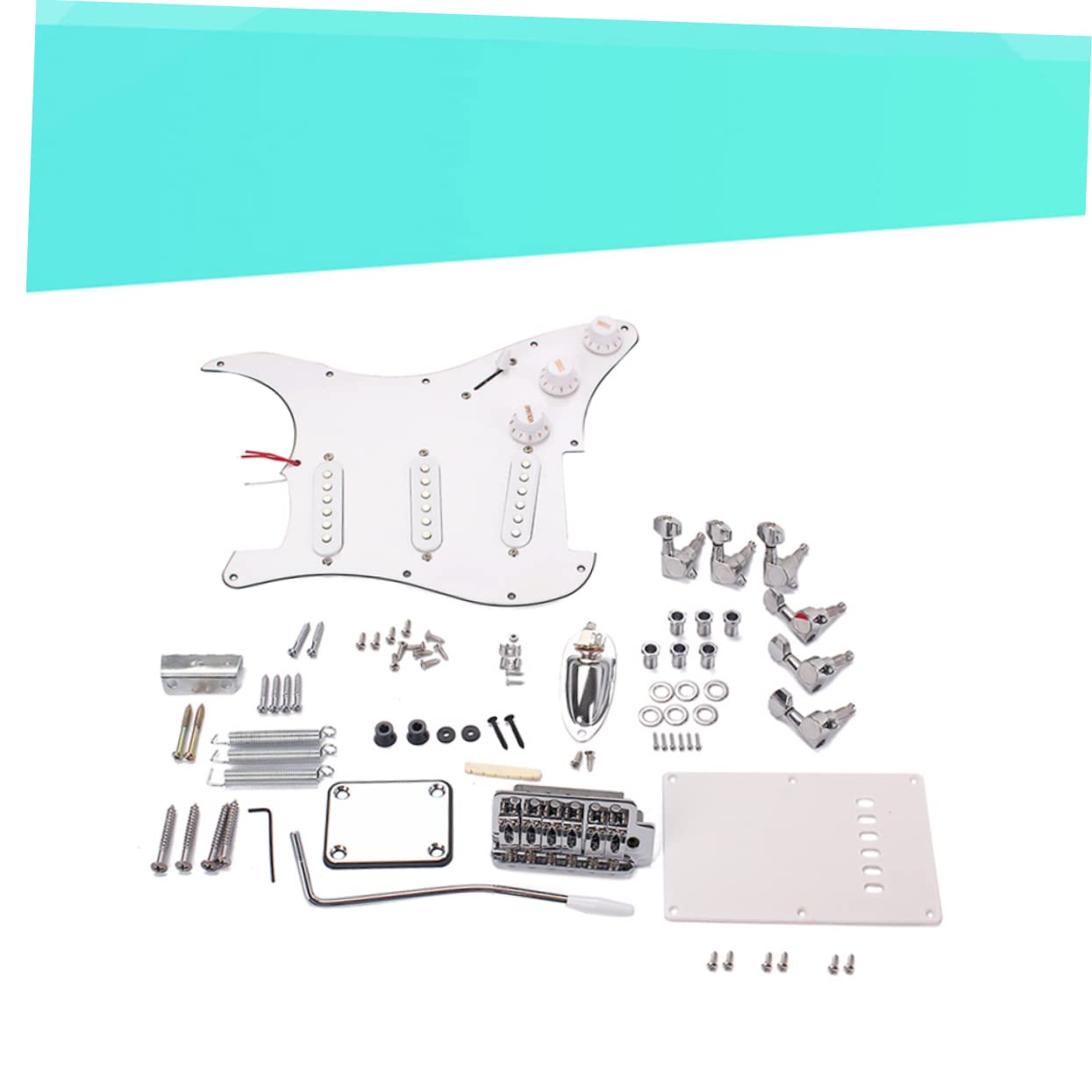 Kit De Guitare Électrique Diy Avec Chevalet Vibrato Et Accessoires De Style St Blanc