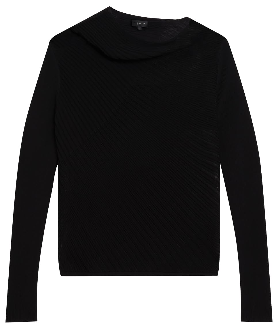 Ted Baker Women's Long Sleeve Sheer Knitted Top - Black - 14 (L)