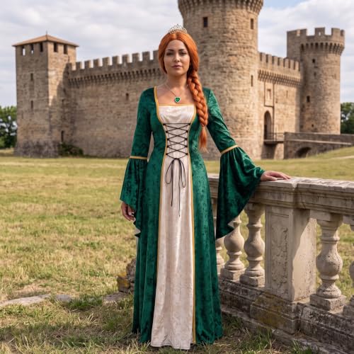 Mepase 5 Pcs Princess Costume for Women Velvet of Green Dress Cosplay by Mepase - Used condition - Image 4