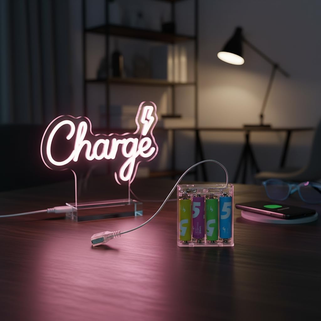 6V 4AA USB Battery Pack - Portable Power Supply with External Interface for LED Neon Signs, Strip Lights, Fairy & Curtain Lights (1PC, Transparent)