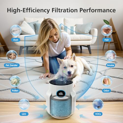 Image of HP071BRN Replacement Filter for Shark NeverChange Compact Pro HP072 /HP071BRN Air Purifier, Long-Lasting HEPA-Exceeding Filtration, For Pet Dander Dust Smoke Aller-gens, Up to 250 sq. ft. #HE07FKBASE