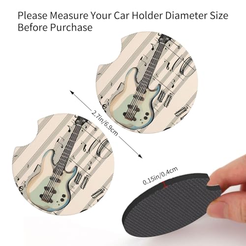 Portavasos para Carro 2 Unidades Diseño Musical Duradero miniatura 3
