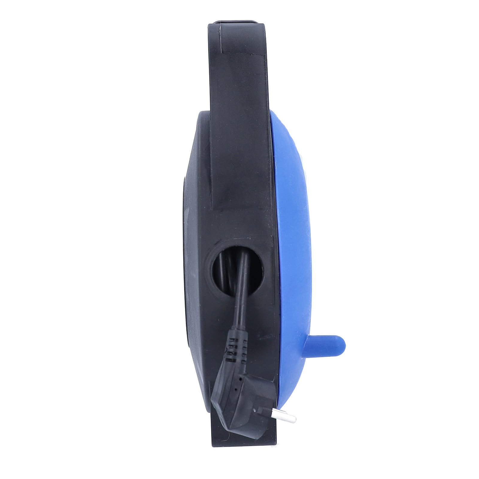 as - Schwabe avvolgicavo 15 m, IP20 interno, 4 prese con terra, interruttore termico di protezione, nero/blu