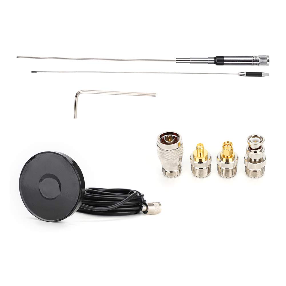 NL 770R Antena VHF UHF 144 430MHz de Doble Banda, Ganancia 3.0 5.5 DBi con Conector PL259 de Base Magnética, para Radio Móvil