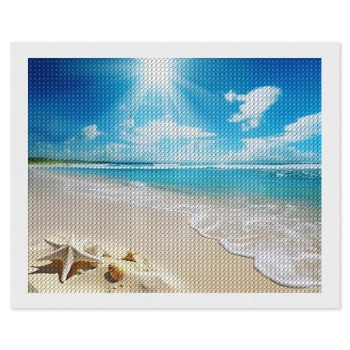 Peinture diamant plage d'été pour décorer votre salon cet hiver