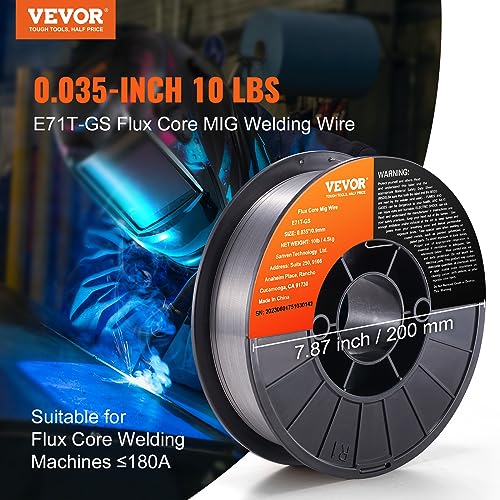 Vevor E71T-GS 0.035-INCH 10LBS Gasless Mild Steel Mig Welding Wire thumb #1