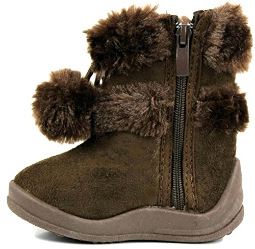 Little Girl's Zello Glitter Pom Pom Boots 5,Brown3