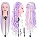 Tête À Coiffer Professionnelle Neverland Têtes d'exercice 30% Vrais Cheveux coiffure Mannequin le Salon Coiffeur Poupée avec Support + Hairdressing Outils Accessoires Set