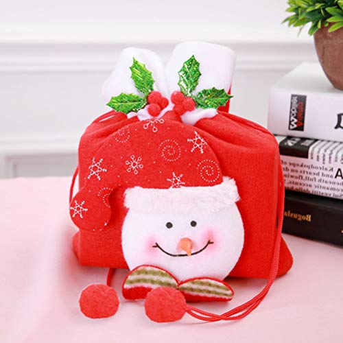 Toyvian 4 stks Tassen Aanwezig Zak met Kerstman Sneeuwpop Patronen Kids Candy Treat Tassen Xmas Vakantie Party… - Afbeelding 4