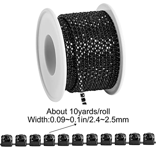 GORGECRAFT 10 Yards 2.5mm Rhinestone Chain Sparkling Crystal Rhinestone Close Claw Chain Trim for DIY Sewing Crafts Jewellery Beading Making Accessories Wedding Decoration - Image 2