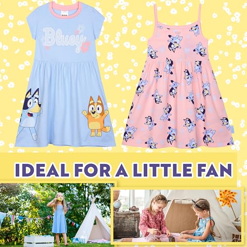 Bluey Dresses for Kids Toddler 2 Pack Cute Summer Dress Cotton Bingo Ideal Birthday Outfit or Casual Clothing Gifts for Girls2