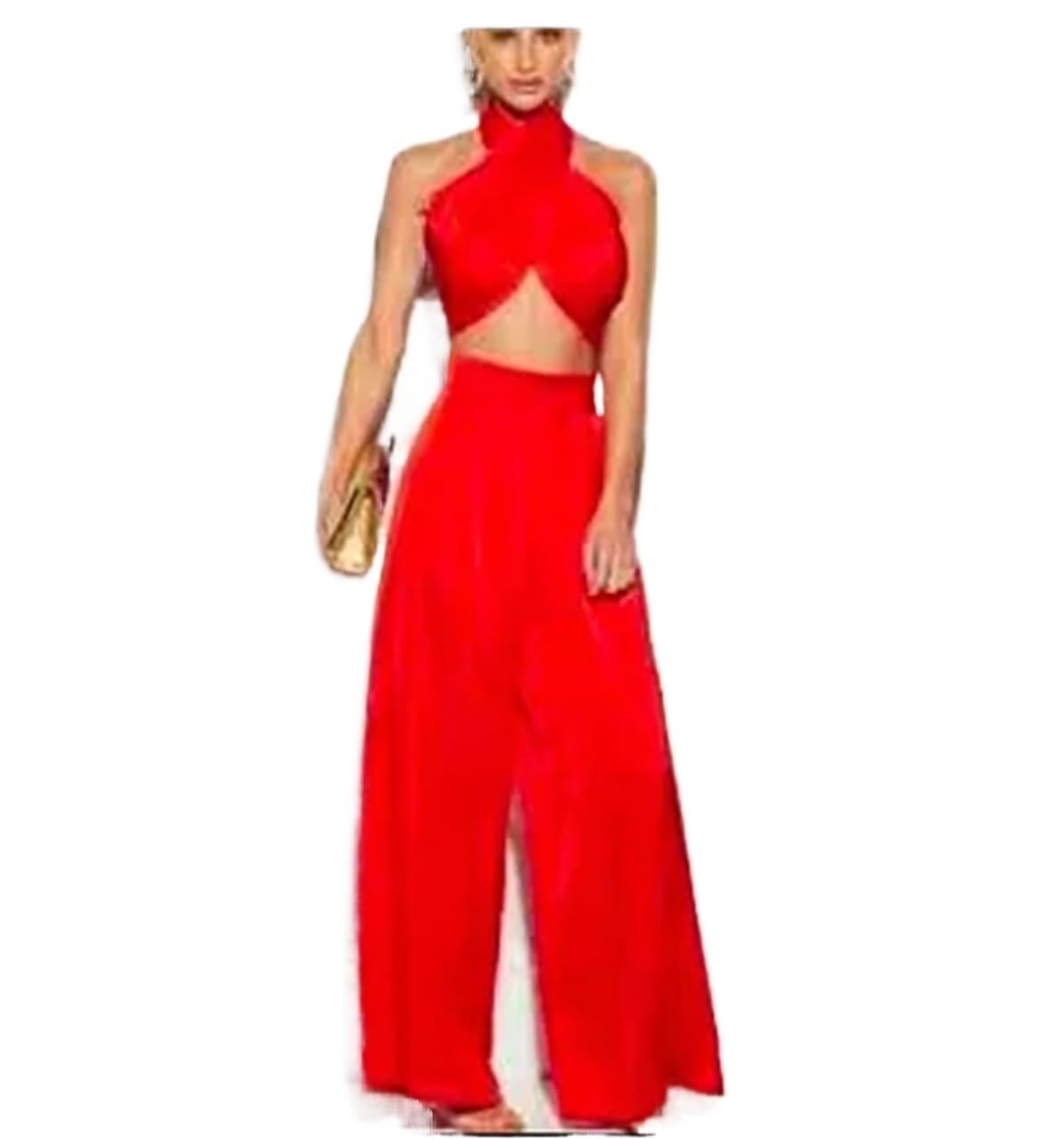 Top Cruzado con Cuello Halter Conjunto de Dos Piezas for Mujer, con Estampado Colores Brillantes, Vendaje, Pajarita, Top Corto y Pantalones Anchos, for Fiesta, a Juego, for Verano