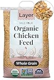 Mile Four Organic Chicken Feed (46 lbs) Layer Whole Grain, Non-GMO, USA Grown, 16% Protein, Corn-Free, Soy-Free, Non-Medicated Feed for Chickens