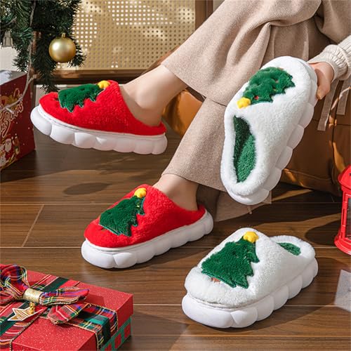 Christmas tree slippers Slipper Warm slippers Men's and women's slippers Non slip slippers Plush slippers Cotton slippers4