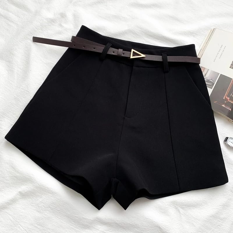 Pantalones cortos casuales para mujer de cintura alta para primavera y verano, Caqui5, S