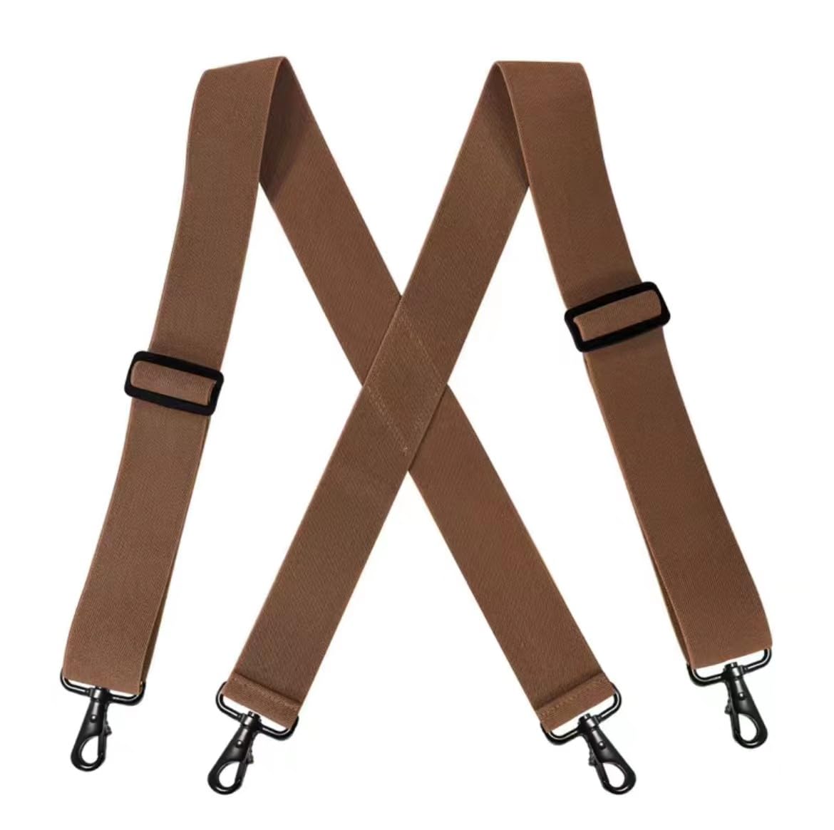 FENSIR® Elastic Men's 4 Hook Suspenders with 5CM Wide Straps Adjustable Trousers Braces