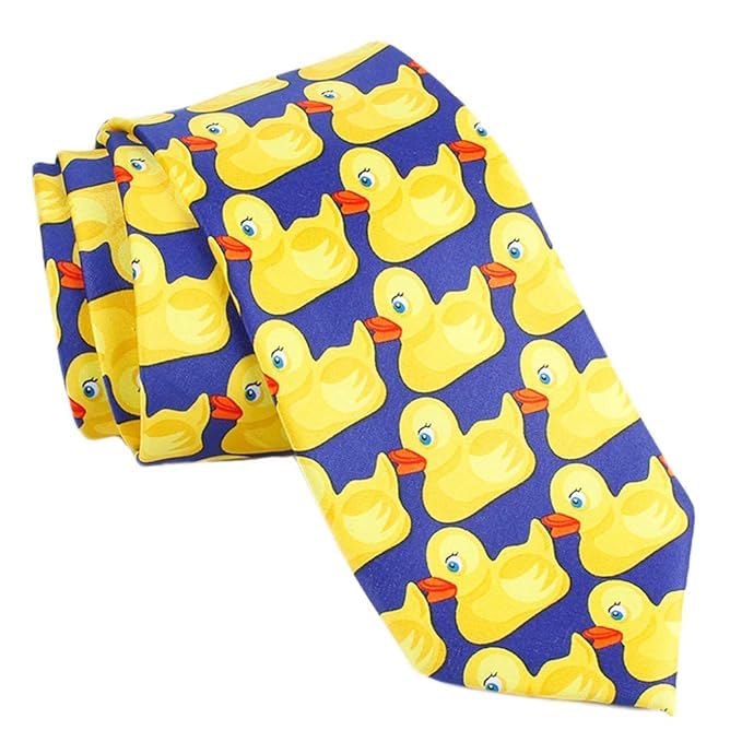 Cartoon Duck Pattern Necktie for Men | Soft Polyester Business Tie | Novelty Funny Tie for Office, Wedding & Casual Wear-image-42
