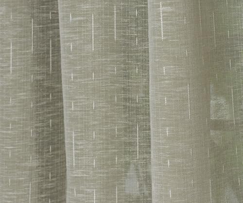 Image of Exporthub Cotton Sheer Curtains 9 feet Long Set of 2 for Long Door Curtains Green Color - (EHSPR065 94)
