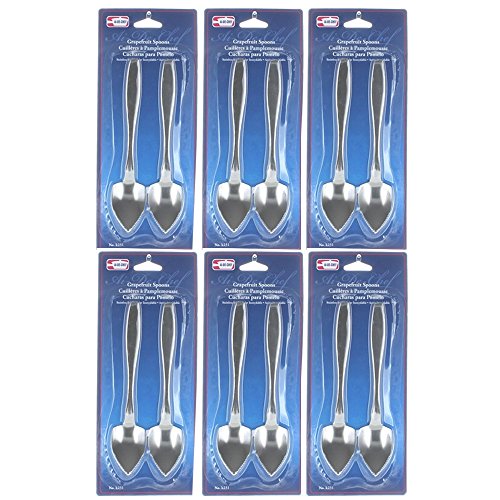 12 Pc Grapefruit Spoon Set Steel Serated Edge Flatware Heavy Duty Cirtus Fruit