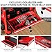 KSVO Power Tool Organizer Wall Mount with Drill Rack & Locking Drawers - Heavy Duty Metal Tool Shelf for Garage, Workshop, Shed, Basement Tool Organization - Gift for Men/Father (Red)