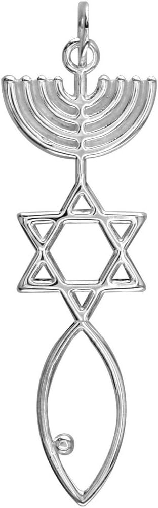 SZIROLarge Size Messianic Seal Jewelry Charm in Sterling Silver