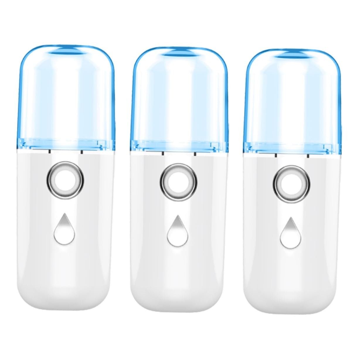 3pcs USB Rechargeable Portable Face Humidifier Warm Mist Nano Spray for Women Handheld Beauty Tool Random Style