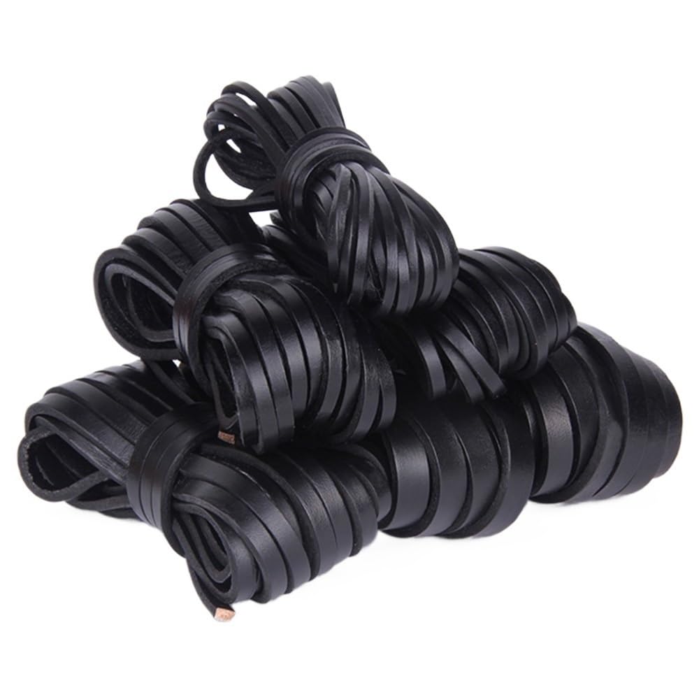 Sznurek ze skóry naturalnej o długości 2 metry do samodzielnego tworzenia biżuterii Wielokolorowy, w wielu rozmiarach(Black,3mm)