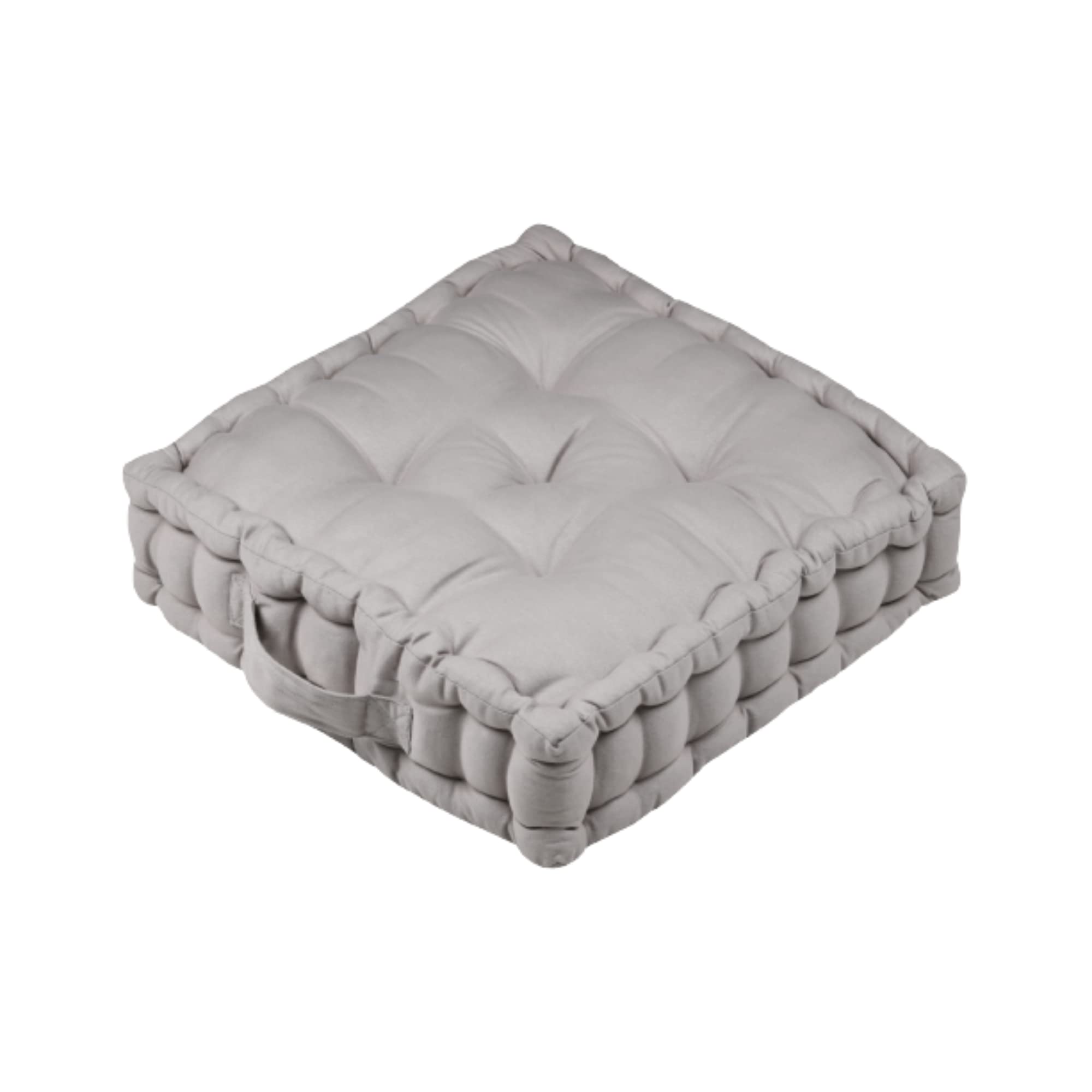 StofLovely Casa - Floor Cushion - Size 45 x 45 x 10 cm - 100% Cotton - Natural Colour - Oxford Satin Model - - Comfortable Fit - Soft and Elegant