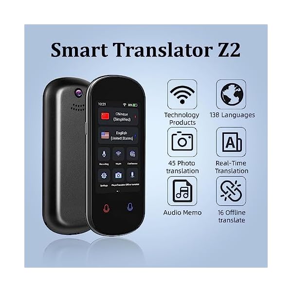 Instant Lanquage Translator Device，Electronic Foreign Language Translators，Two-Way Smart Voice and Photo Pocket Translator Real Time, 138 Languages Supported, Standy 180H, Portable Offline Translatio - Image 3