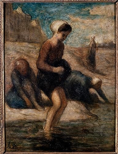 Tableau au bord de l'eau Daumier affiche impression d'art decoration murale salon 60x90cm