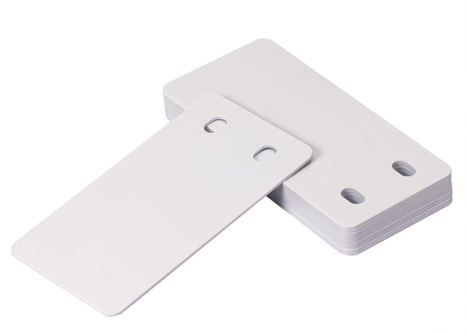 ONLYKXY 10 Pieces 30x60mm Plastic Hang Tags, Rectangle PVC Shipping Tags, Double Hole Cable Identification Labeling Tags