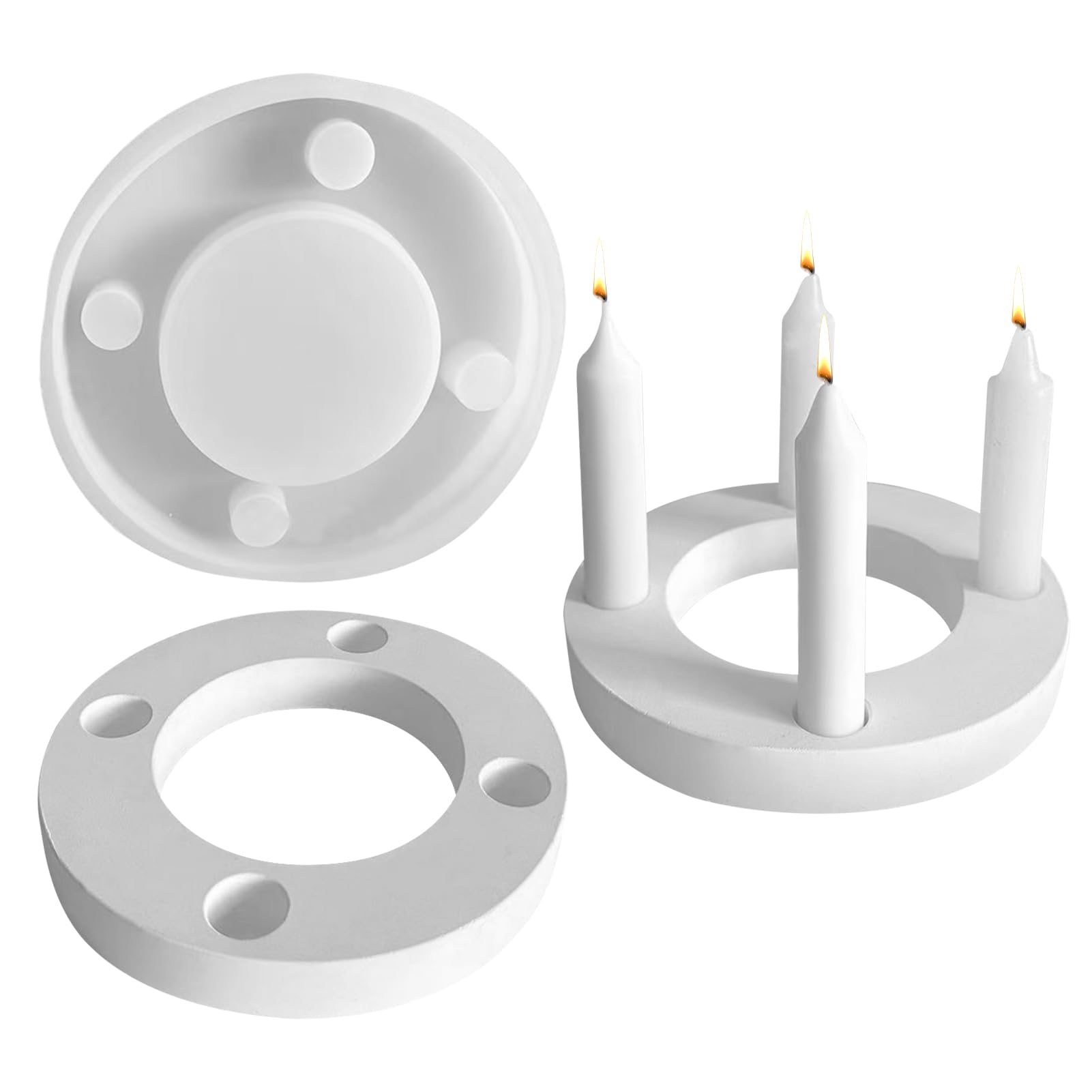 ALEFBET Moules En Silicone - Bougeoir - Combinaison DIY