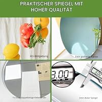 JMITHA Runder Spiegel Rund Spiegel 40cm Runder Wandspiegel Rund Dekorative Wandspiegel Badezimmerspiegel HD Glas – Ansicht 3