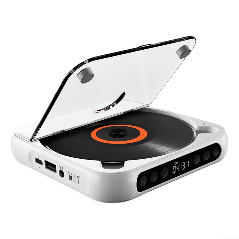 Lettore CD portatile, ricaricabile e anti-skip, disco per WALKMAN, 2000 mAh per batteria, AUX USB, per casa, auto, viaggi (918 è nero)
