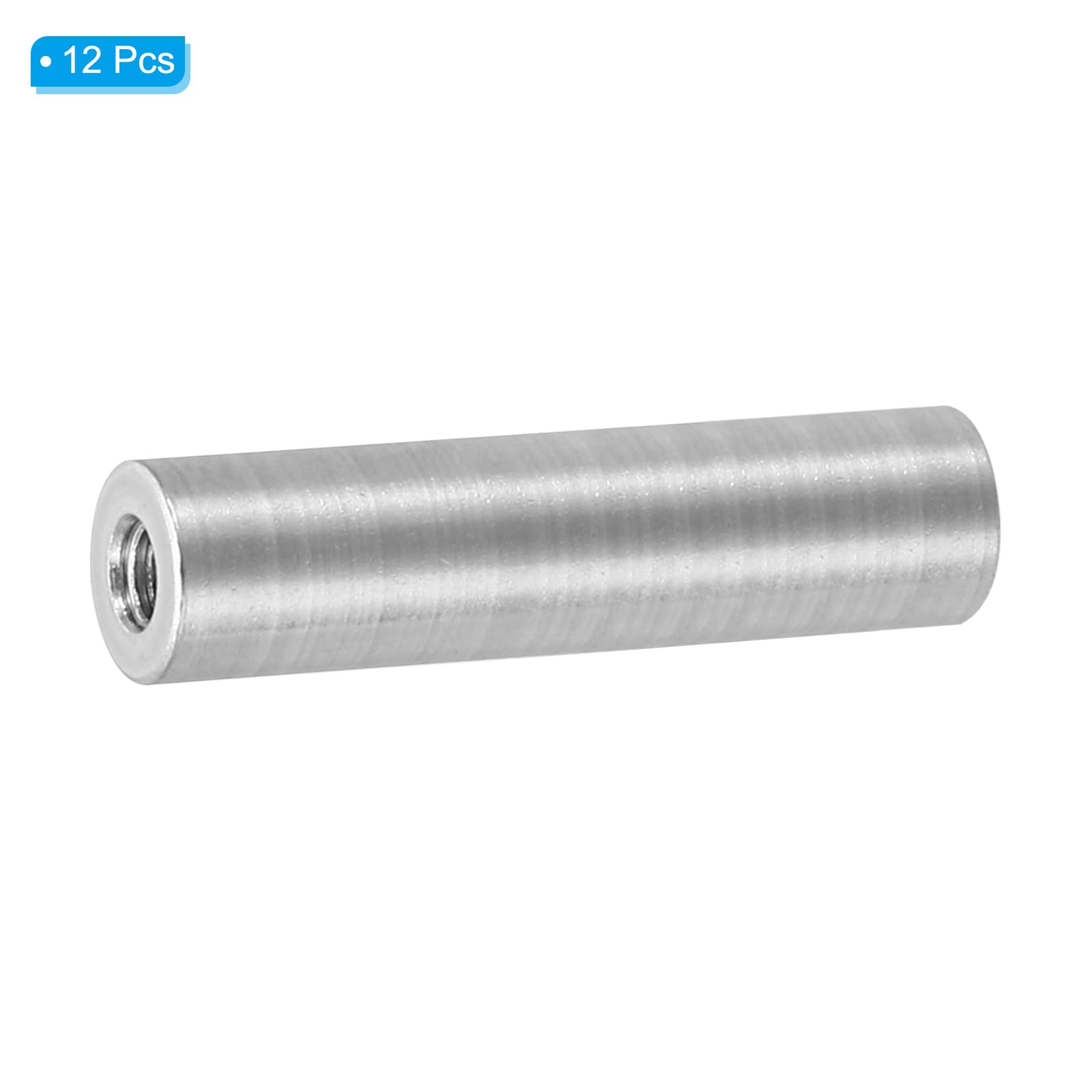 PATIKIL 12pcs M3 Metal Threaded Standoff Spacer Nuts, Round Aluminum Spacers Female Coupling Screws, 1/8" ID x 1/4" OD - Image 3