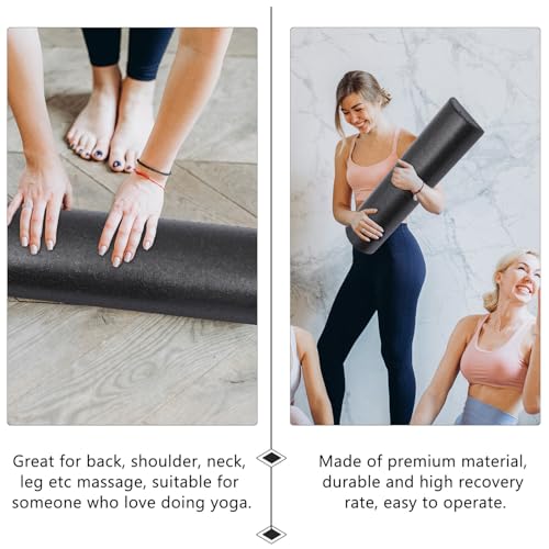 Rodillo de Espuma Yoga para Masaje Muscular, Forma de Media Luna Negra, para Espalda, Piernas y Brazos, Ejercicio Fitness y Terapia de Tejidos Profundos miniatura 3