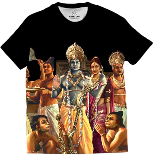 Image of STAND OUT All Over Printed Shiva, Krishna, Hanuman, Kali, Ram and Ravana, Ramayan, Bagavath Githa, Buddha Religious, Spiritual, Hindu Gods T-Shirts