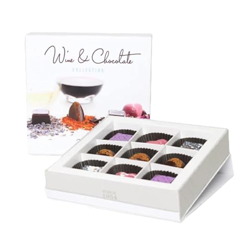 Dallmann Confections Caja de regalo para maridaje de vino y chocolate. Combina tu vino favorito con nuestras trufas de chocolate. Cada pieza