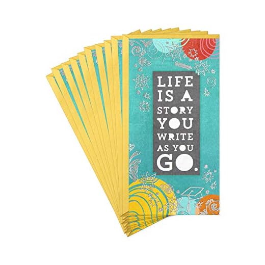 Hallmark Pack of 10 Graduation Cards Money Holders or Gift Card Holders with Envelopes (Life is a Story)