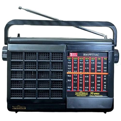 Rádio Portátil 7 Faixas AM/FM/OC Preto RM PFT 73AC - MotoBras