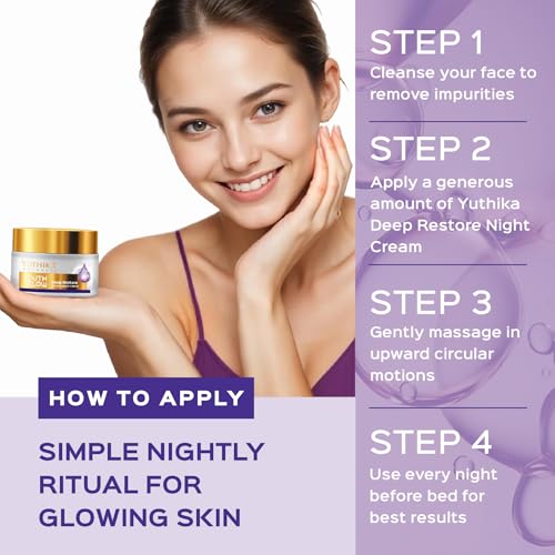 Image of Yuthika Youth & Glow Deep Restore Night Cream for Women Oil Free, Non Sticky, Reduces Dark Spots, Fine Lines & Wrinkles, Dermatologist Tested for All Skin Types (25g, Pack of 2)