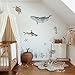 QUCHENG Ocean Wall Decals Marine Animal Boys Bedroom Large Stickers Removable Whale Decor Nursery Kids Room Murals DIY Cute Decorations