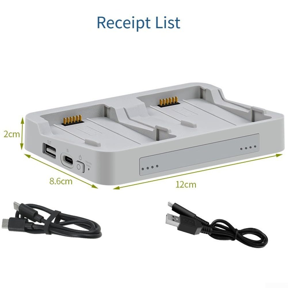 Concentrateur de charge bidirectionnel, pour DJI Flip : Station de charge rapide à double batterie avec mode de stockage intelligent, banque d'alimentation, pour appareils, boîtier ABS compact