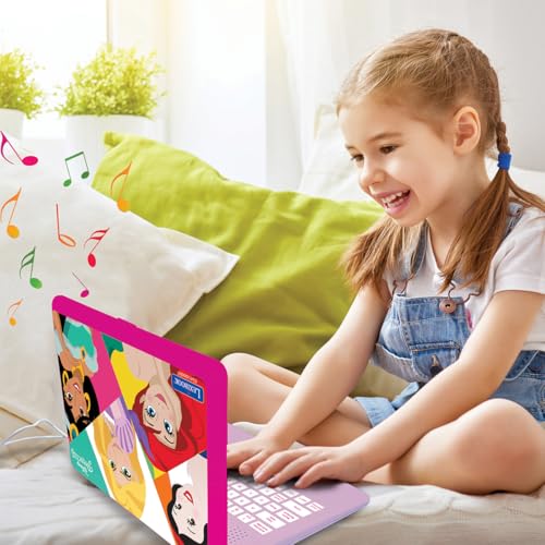 Lexibook Jc598Dpi1 Disney Principesse Educative E Bilingue Laptop Francese/Inglese Con 124 Attività: Matematica, Dattilografia, Logica, Lettura Dell'orologio, Giochi E Musica - 3