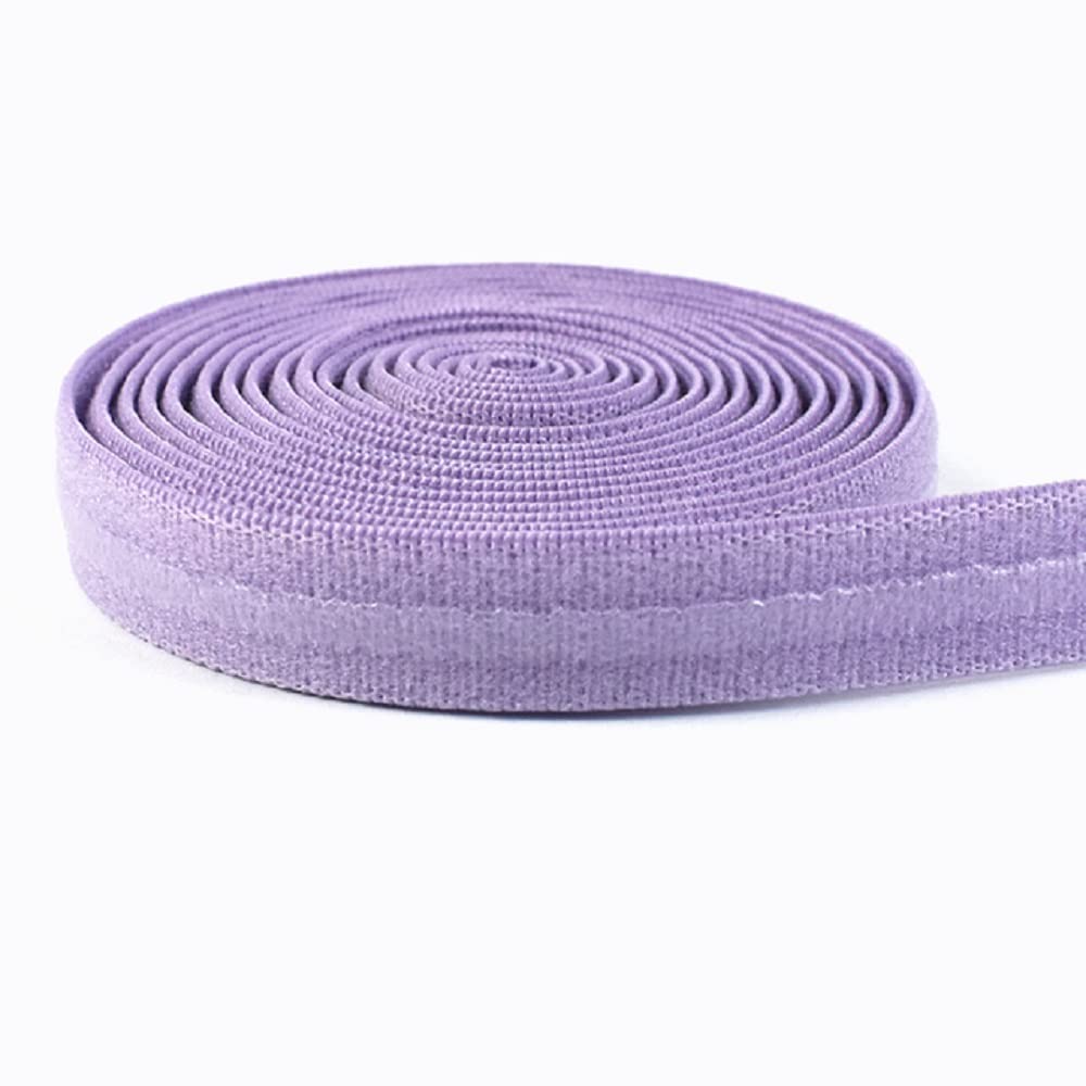 Yalulu 20 Yards Silicone Non-Slip Elastic Band, 10mm Stretch Non-Slip Strap Rubber Band for Underwear, Bra, DIY Craft Accessories (Purple)